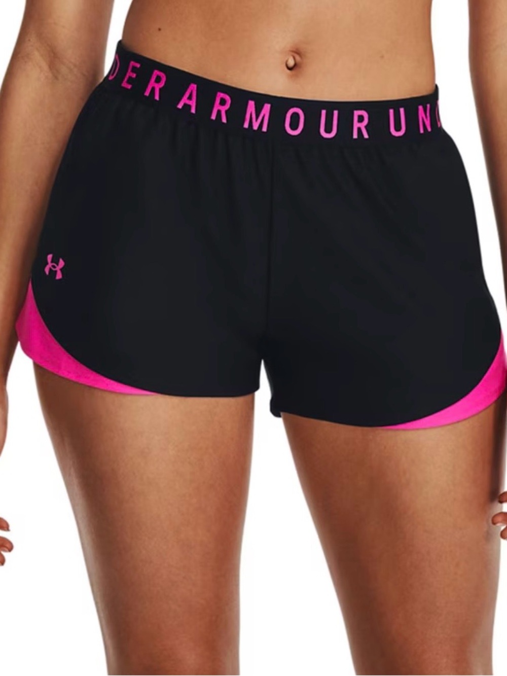Under Armour Black with Pink Trim Women's Running Shorts (2X)